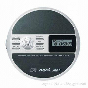7-inch Portable DVD Player with 270° Rotatable Screen, AC Adapter and Remote Control